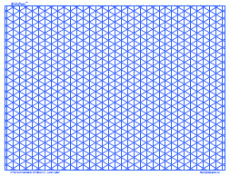 Isometric Grid - Graph Paper, 4/inch Blue, Full Page Land Letter