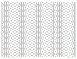 Isometric Grid Paper, 3mm LightGray, Full Page Land A4