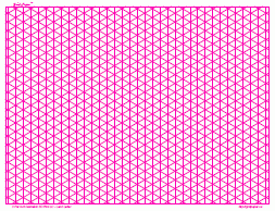 Graph Paper Isometric, 1/inch Pink, Full Page Land Letter
