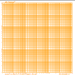 Print Log Paper - Graph Paper, Orange 2V4H Cycle, Square Portrait A4 Graph Paper